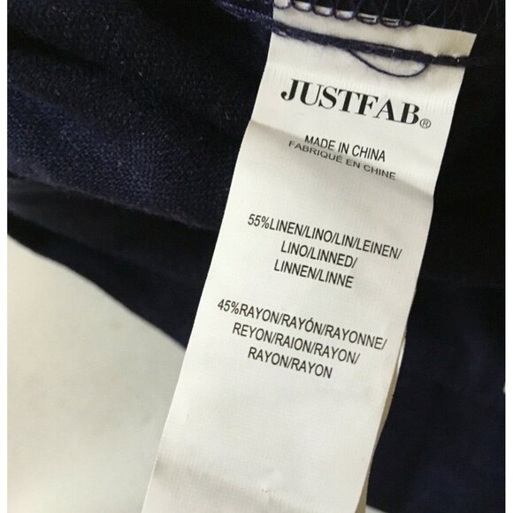 NWT Just Fab Women Pants Linen Navy Blue Summer Ankle Belted US 56.95 Size XL - Picture 6 of 9